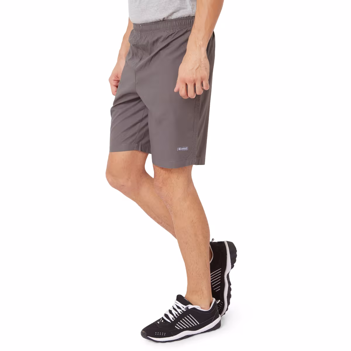 Athlete Mens Cotton Shorts Classic Poplin in Dark Grey, image 2