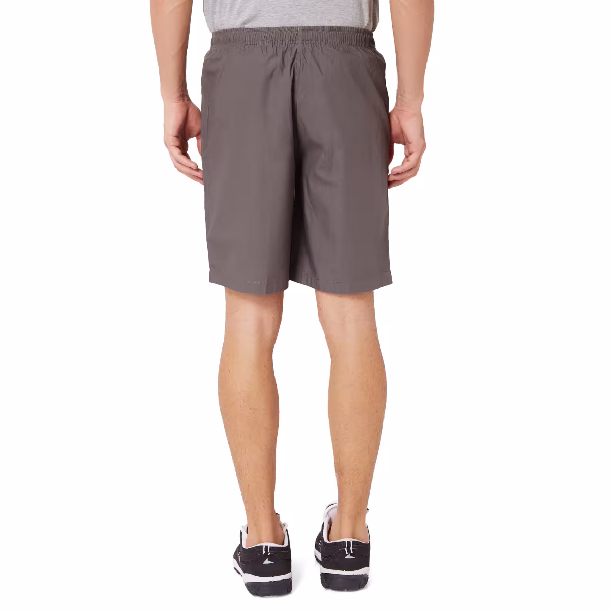 Athlete Mens Cotton Shorts Classic Poplin in Dark Grey, image 5