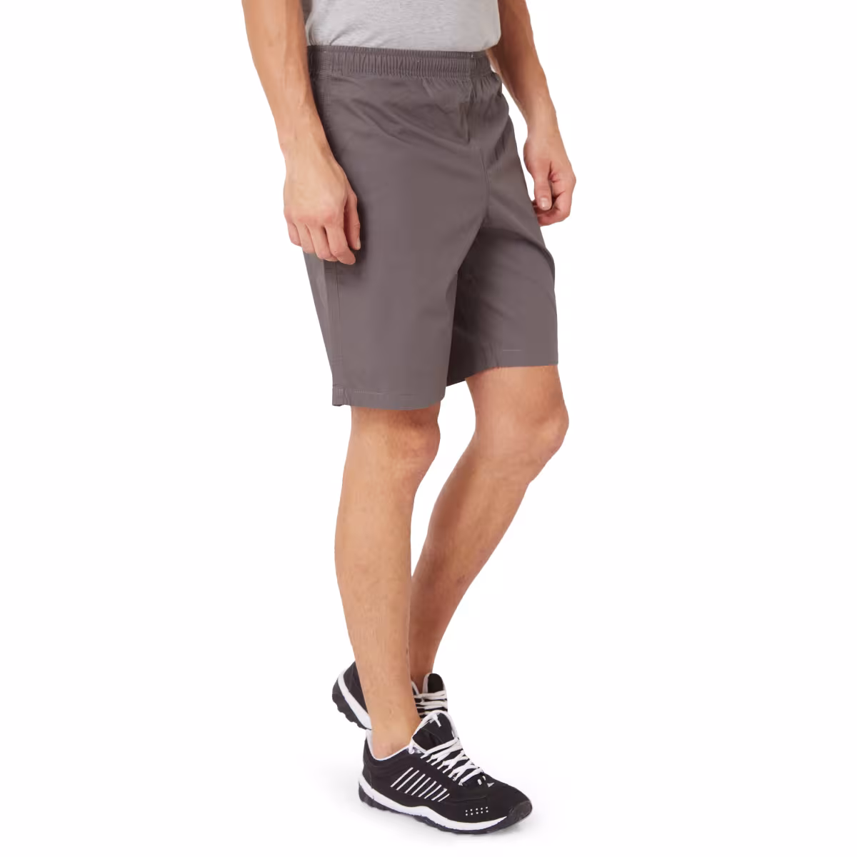Athlete Mens Cotton Shorts Classic Poplin in Dark Grey, image 4